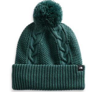 The North Face Cable Minna Beanie w/ Pom, Teal, One size